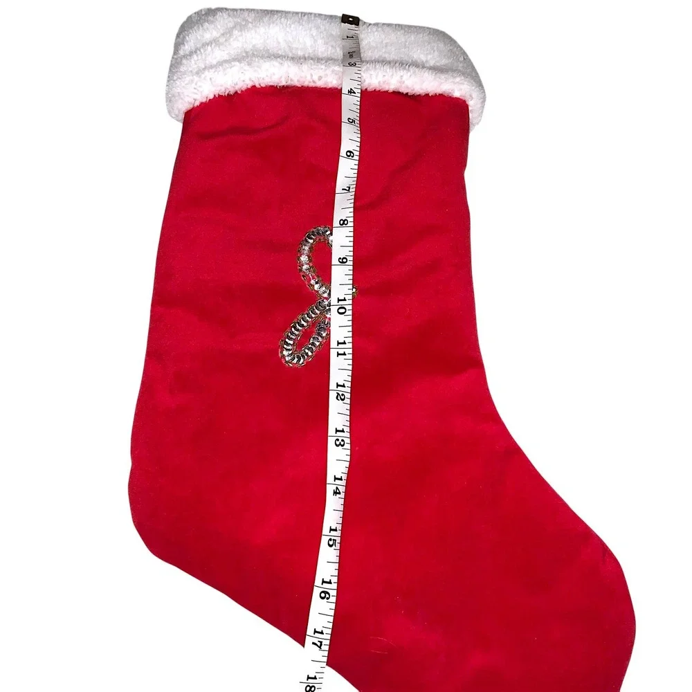 Target Red Christmas Stocking Monogram Letter J Sequin Bead Initial Plush 2011